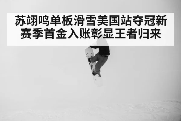 苏翊鸣单板滑雪美国站夺冠新赛季首金入账彰显王者归来